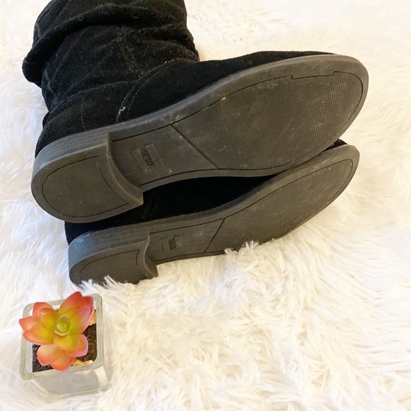 TOMS | Serra Black Suede Mid Calf Perforated Boots women’s 5 - Picture 8 of 8